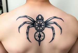 Spider carrying a compass tattoo idea