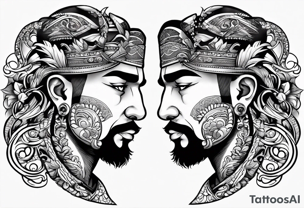 Gemini twins male tattoo idea
