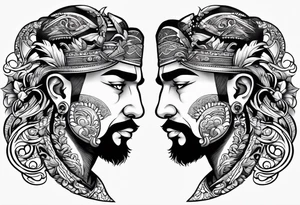 Gemini twins male tattoo idea