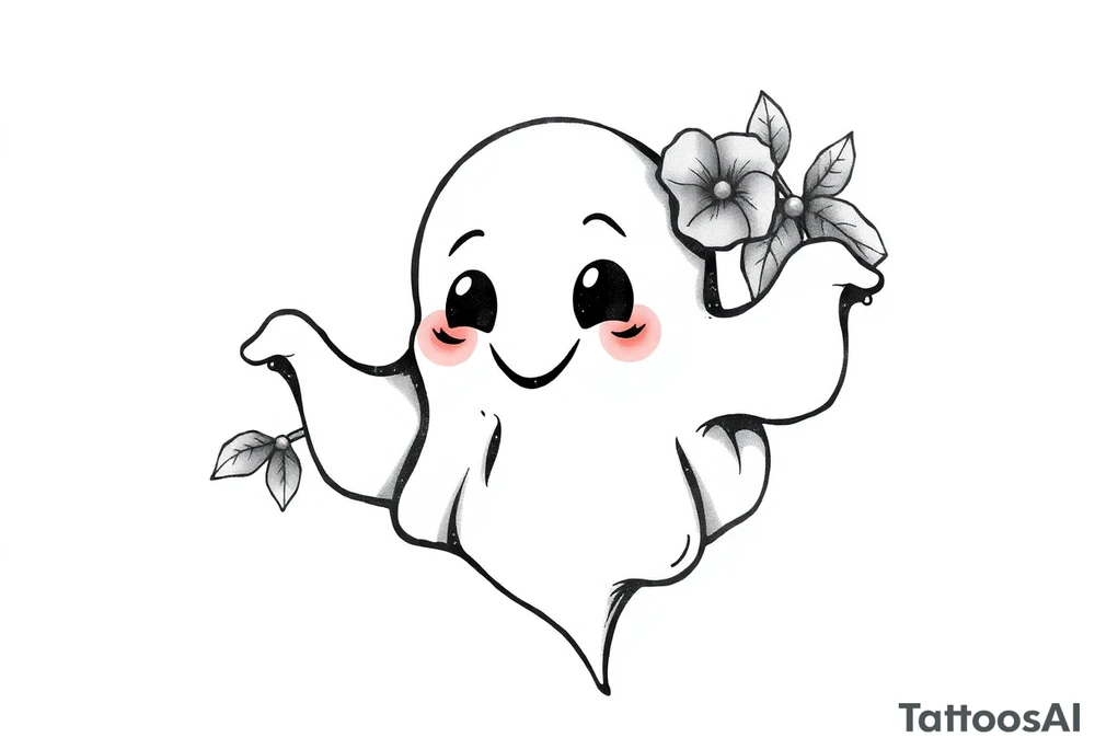Smiley Cute ghost tattoo idea