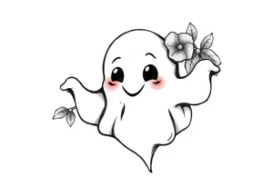 Smiley Cute ghost tattoo idea