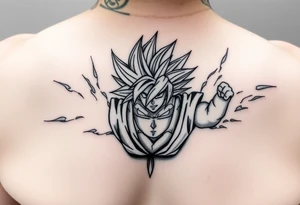 legendary dragonball z scene with energy aura and power effects tattoo idea