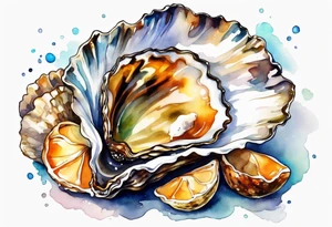 One small  Pretty oyster shell tattoo idea