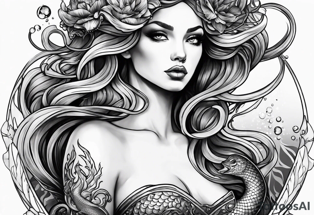 Medusa mermaid tattoo idea