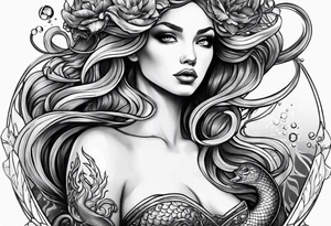 Medusa mermaid tattoo idea