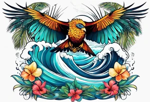 Animal , ocean, palm tattoo idea