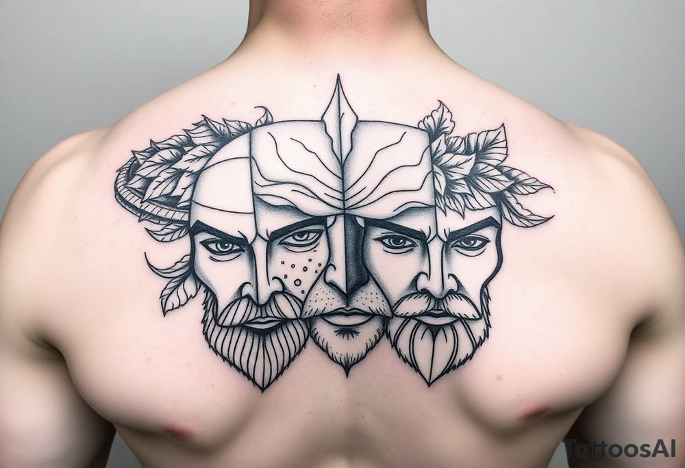 4 seasons represented in
 faces tattoo idea