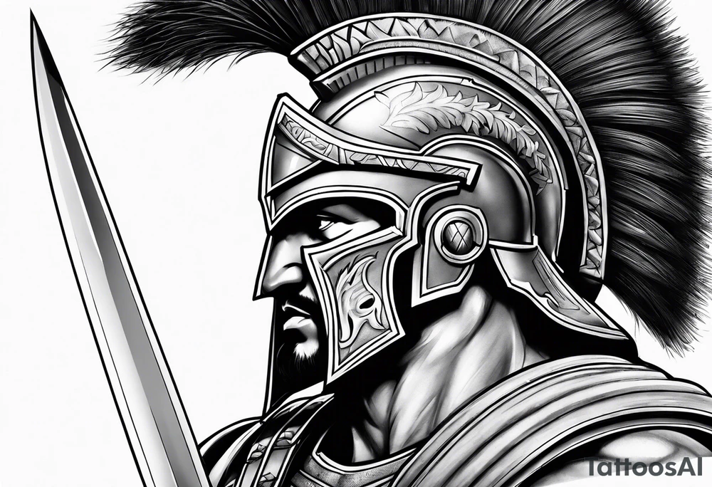 Spartan warrior tattoo idea