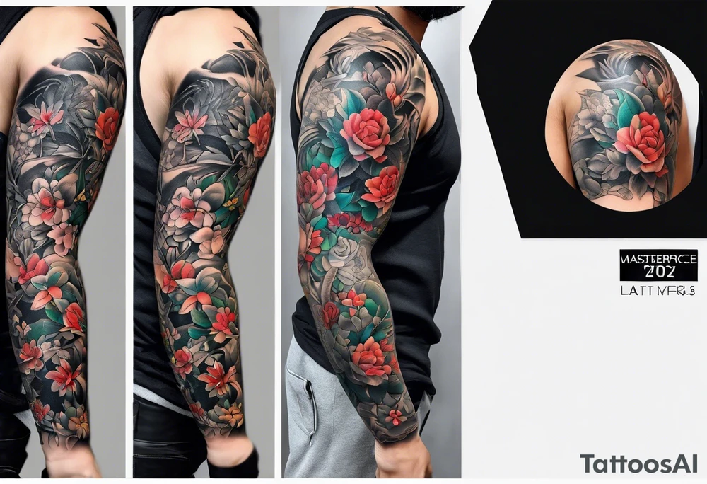 Full leg tattoo sleeve square tattoo idea