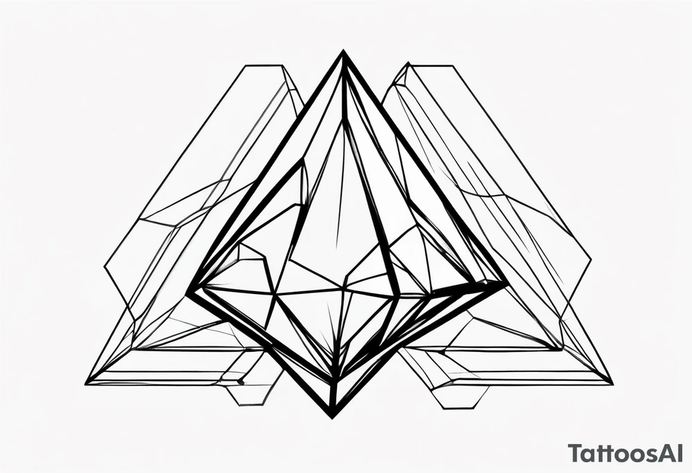 Technical design diamond tattoo idea