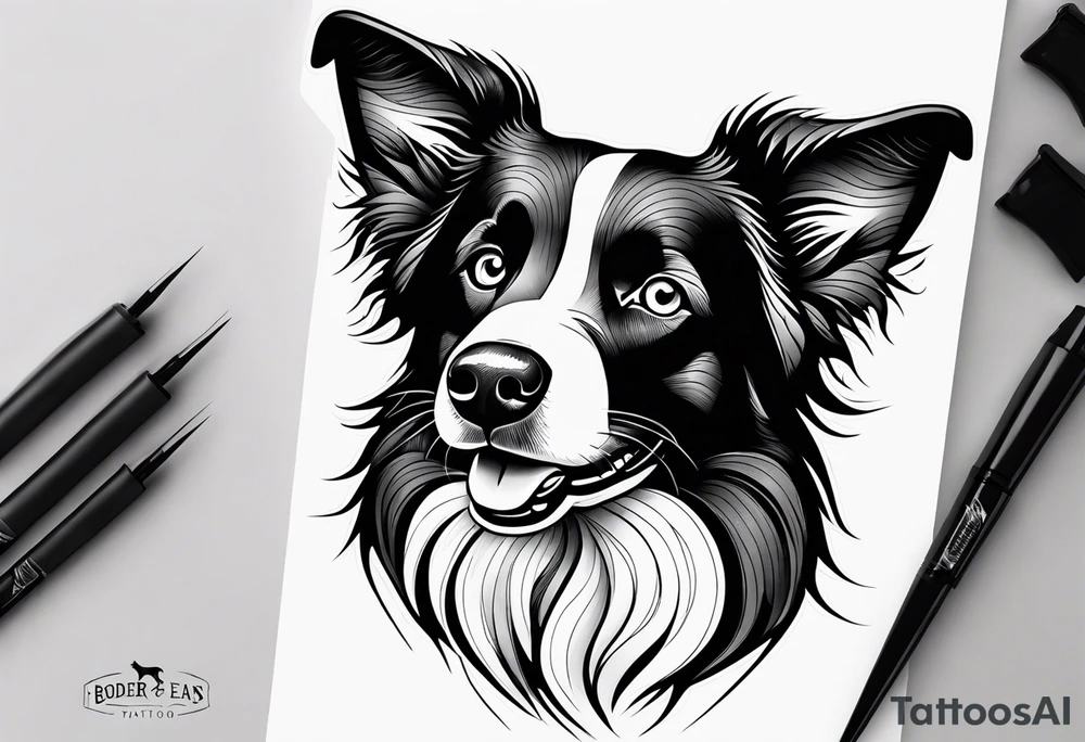 Border collie ears tattoo idea