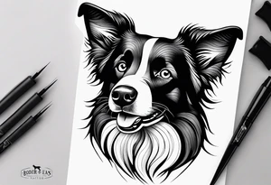 Border collie ears tattoo idea