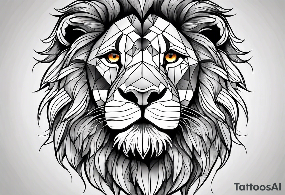 Courageous lion tattoo idea