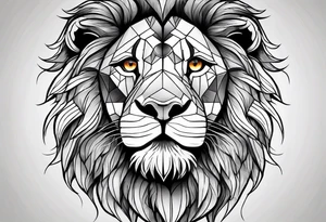 Courageous lion tattoo idea