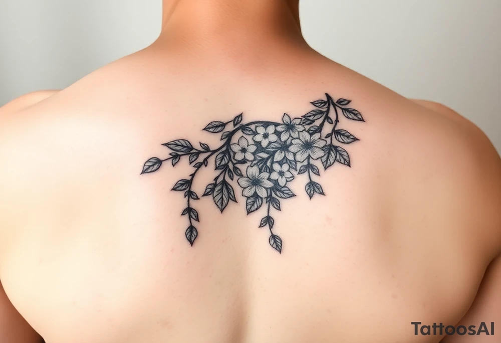 I want something minimal, to honor my grandparents home (they had beautiful jasmine vines hanging over their back porch) I also want to honor my deceased father, grandparents, and 2 very important aunts who also passed. tattoo idea