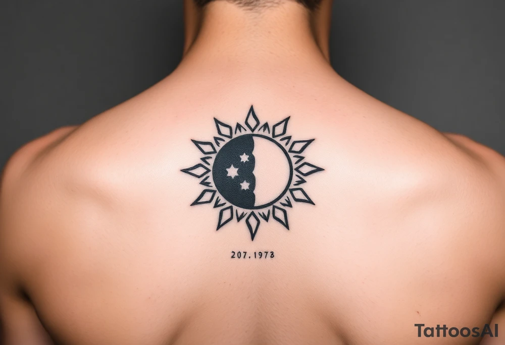 sun and moon together tattoo idea