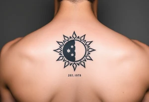 sun and moon together tattoo idea