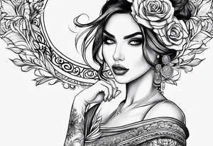 Women's thigh tattoo tattoo idea