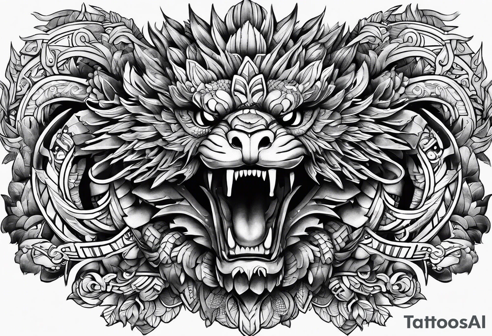 quetzalcoatl sleeve tattoo idea