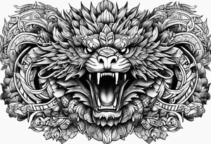 quetzalcoatl sleeve tattoo idea