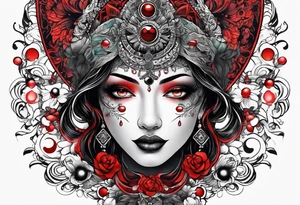 eclipse, vibrant colors (reds and blacks), end of world tattoo idea