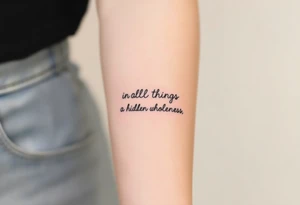 Picture tattoo symbolizing the phrase “in all things there is a hidden wholeness” tattoo idea