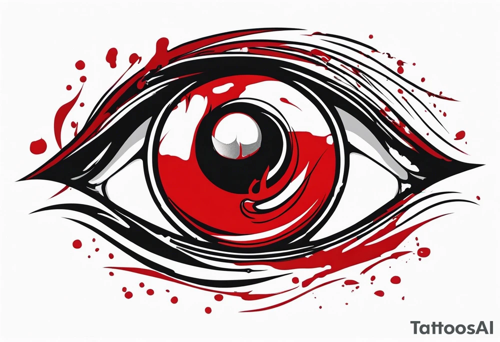 Bloody tears flow from Alucard's one
 eye in Hellsing tattoo model tattoo idea