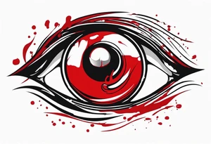 Bloody tears flow from Alucard's one
 eye in Hellsing tattoo model tattoo idea