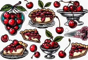 piece of cherry pie tattoo idea