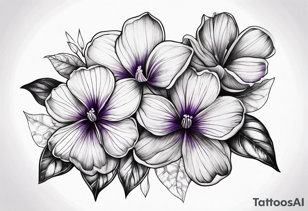 Violet flower tattoo idea