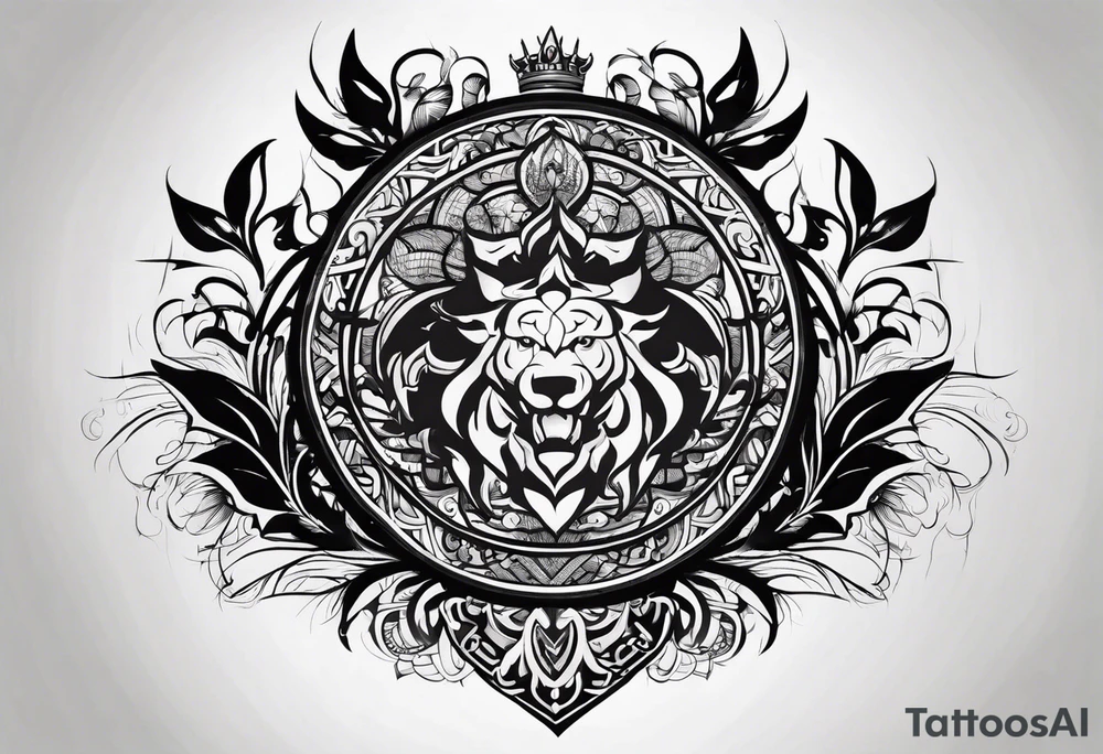 Family crest cool looking tattoo idea