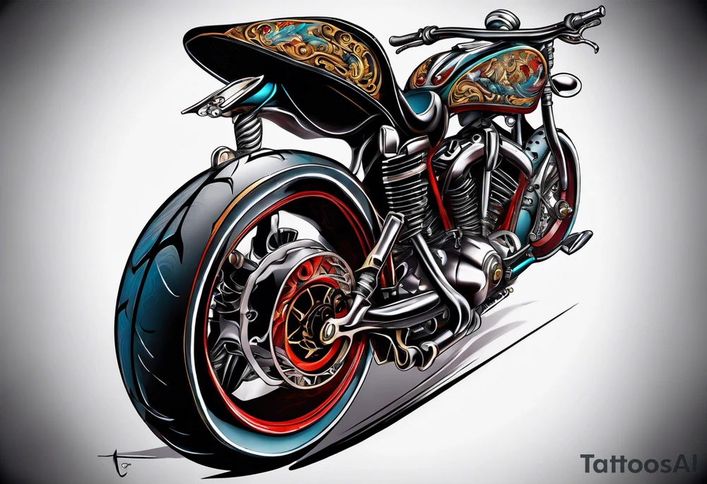 Bike skeleton tattoo idea
