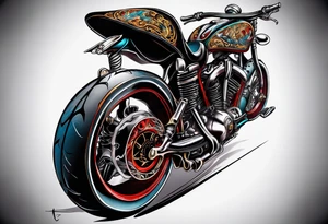 Bike skeleton tattoo idea