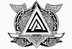 Valhalla 
Sword shield valknut  axe norse dragon tattoo idea