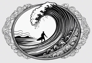 Stoicism and birth and surf tattoo idea