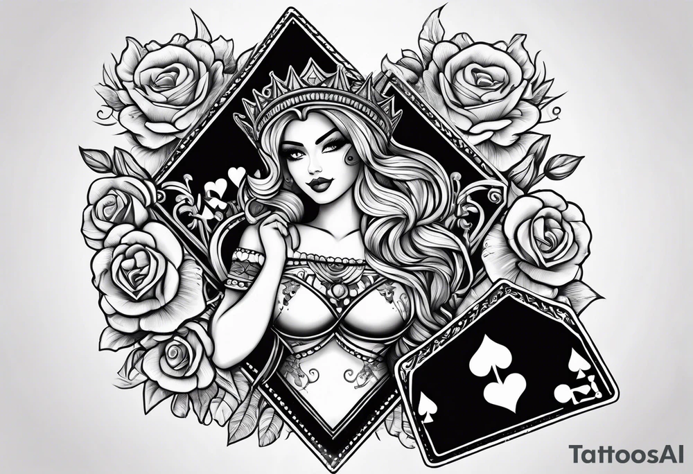 queen of spades  bikini tattoo idea