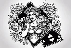 queen of spades  bikini tattoo idea