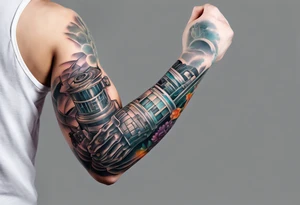 x ray of human arm on right arm tattoo idea