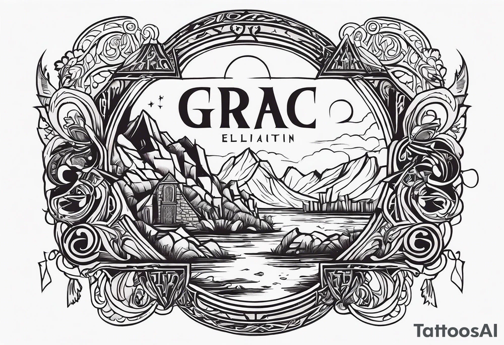 Grace Elizabeth in Norse ruins tattoo idea