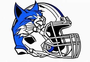 unique blue wildcat attire showing players morphing into jfootball game night tattoo idea