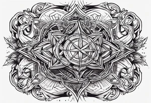 Deathcore style pattern on chest tattoo idea