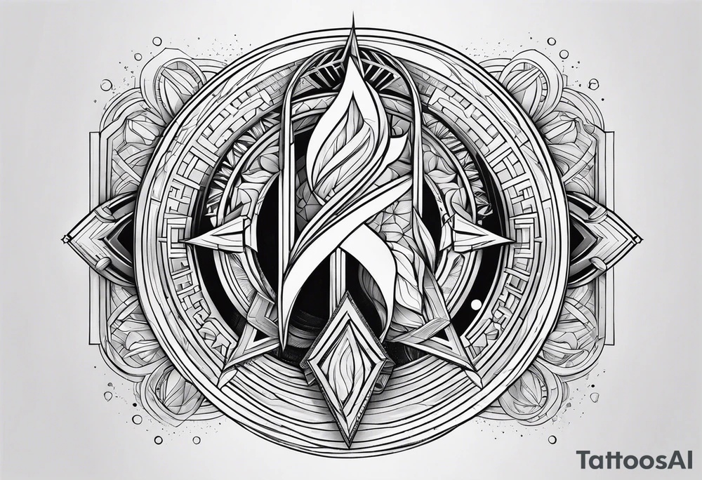 Futuristic design for Virgo tattoo idea