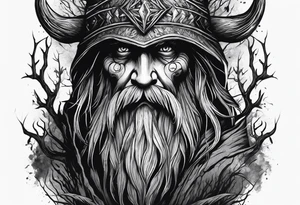 Leshy creepy looming danger skinny tattoo idea