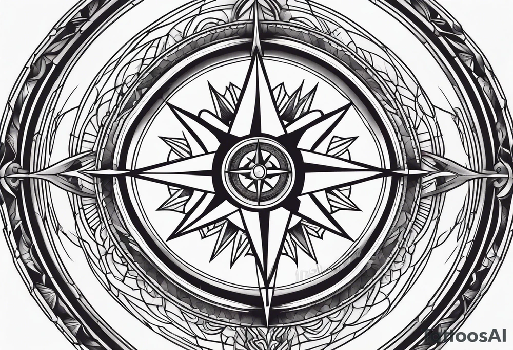 Heart compass tattoo idea
