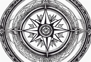 Heart compass tattoo idea