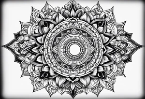 Mandala half moon tattoo idea