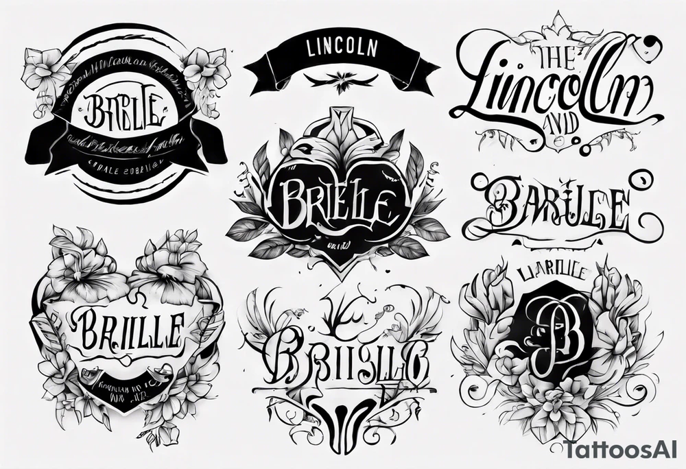 The names Lincoln and Brielle tattoo idea