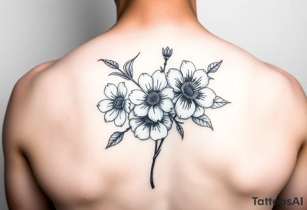 flowers on hand tattoo idea