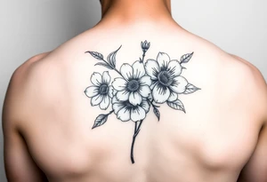 flowers on hand tattoo idea