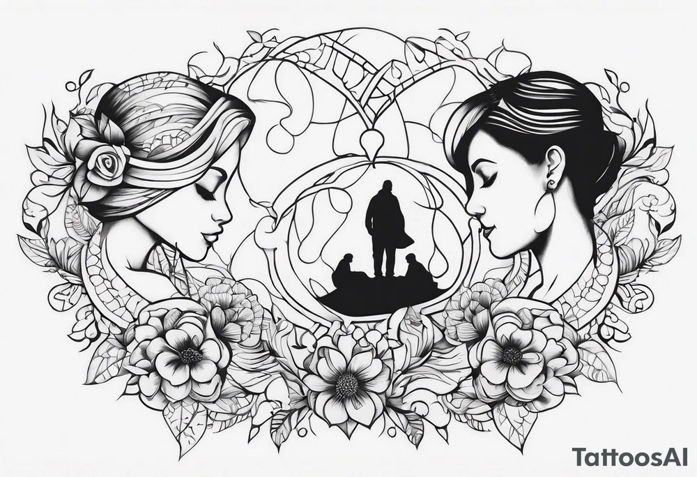 Unbreakable bond, family of five tattoo idea